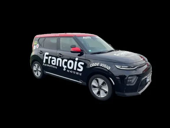 La voiture noire de l'école, lettrée François Formations et Code visio